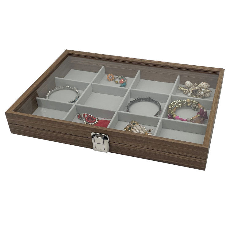 [ STARZ ] 12 Grids Wooden Jewelry Storage Box