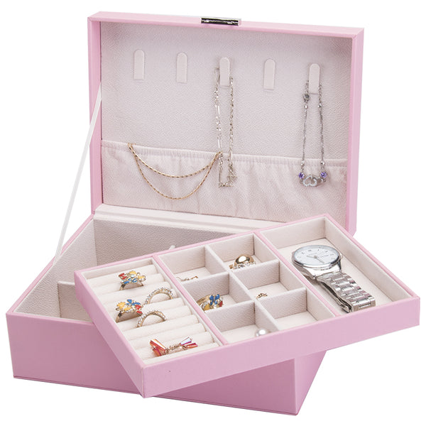 [ STARZ ] 1 Tier PU Jewelry Storage Box , Pink