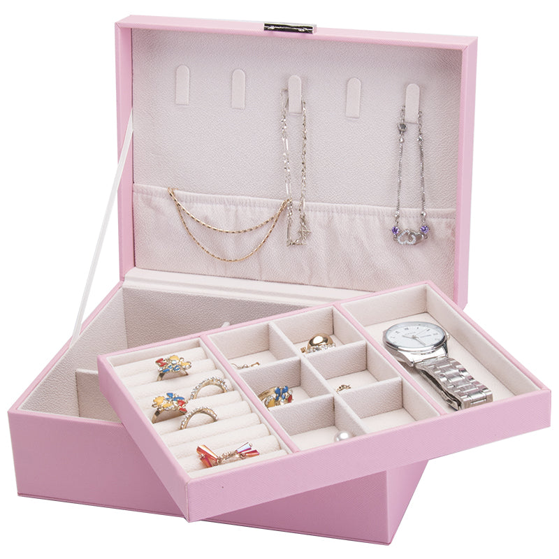 [ STARZ ] 1 Tier PU Jewelry Storage Box , Pink