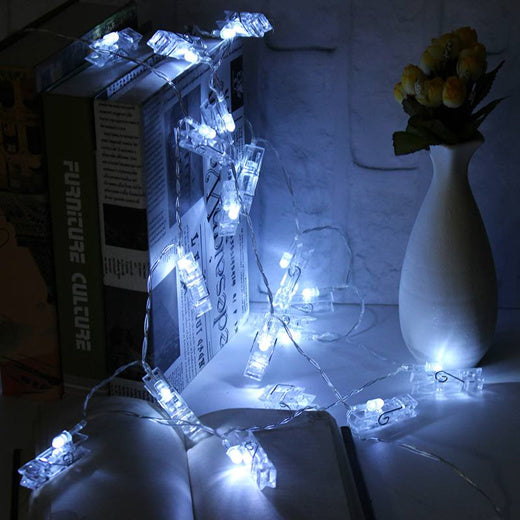 5 Meters 50 Photo Clips Battery Operated Fairy String Light Pure White