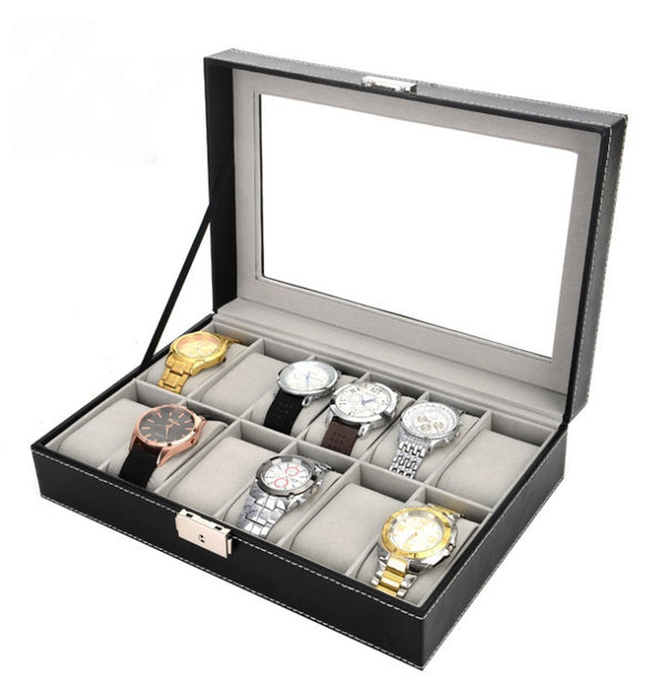 12 SLOTS LUXURY WATCH STORAGE BOX