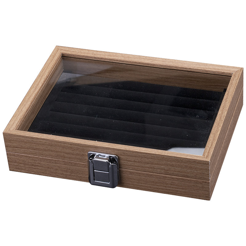 Wooden Ring Small Jewelry Storage Box, inner Black