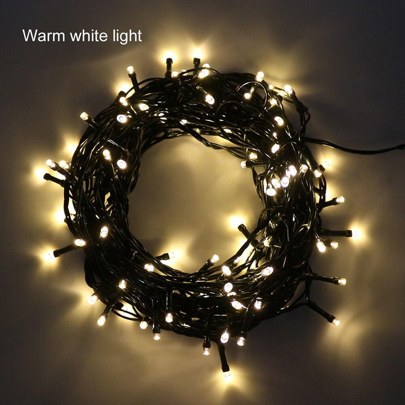 Static Mode 10 Meter 100 Led Fairy Green String Light Power Point Warm White