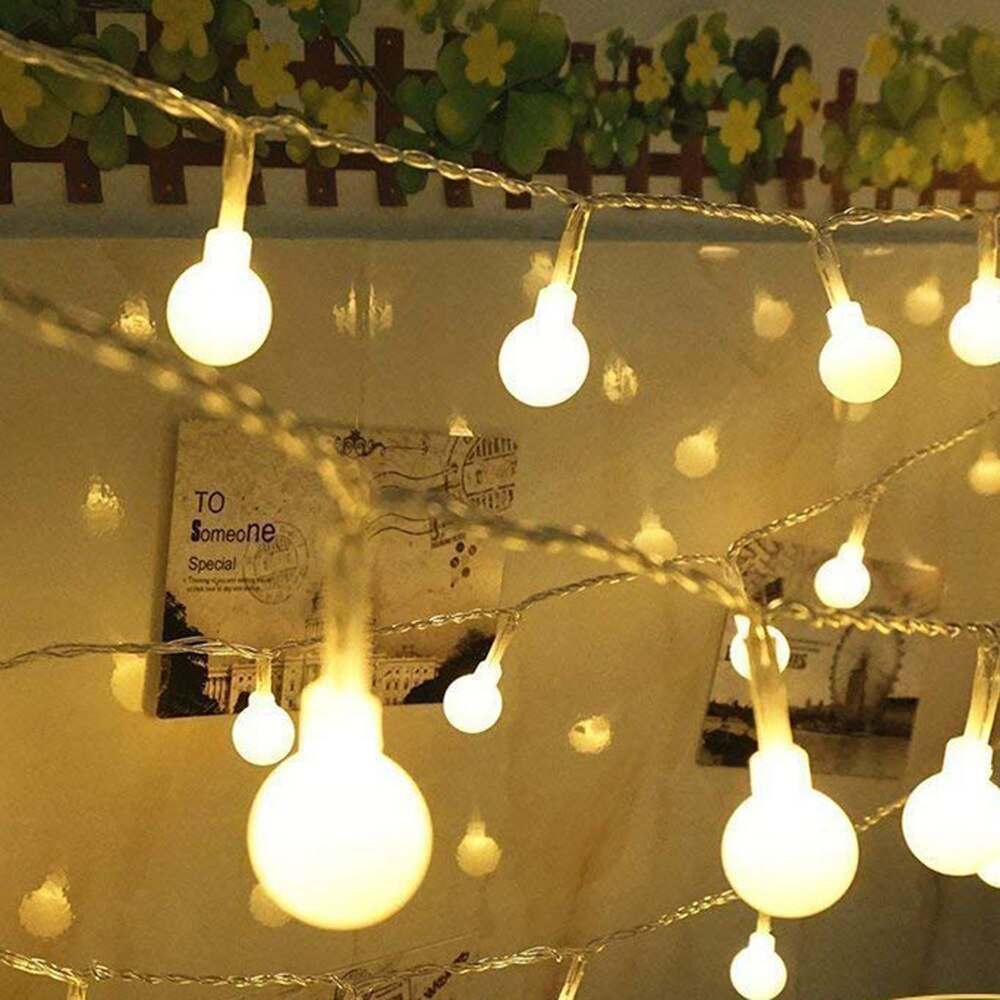 8 Modes 10 Meter 100 Balls Fairy String Light Power Point Warm White