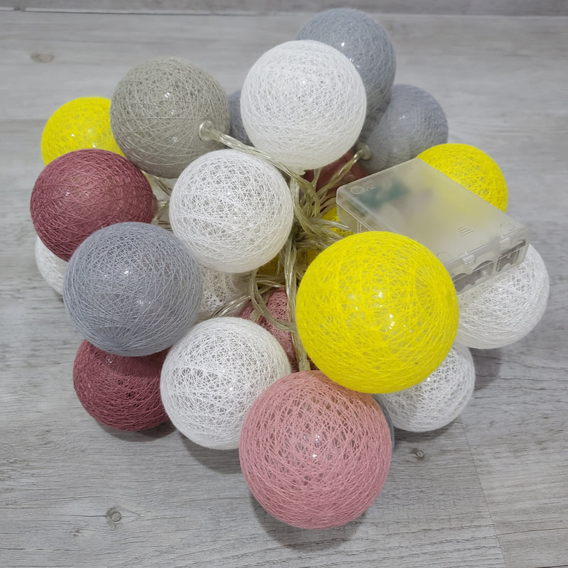 [ STARZ ] Battery Operated 4.5 Meter 30 Cotton Balls Fairy String Light , Warm