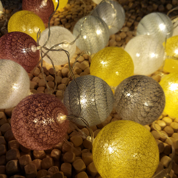 [ STARZ ] Battery Operated 4.5 Meter 30 Cotton Balls Fairy String Light , Warm