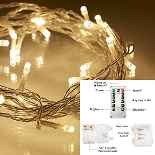 [ STARZ ] 20 Meter 200 Led Battery Operated Fairy String Light , 8 Modes with Remote Control