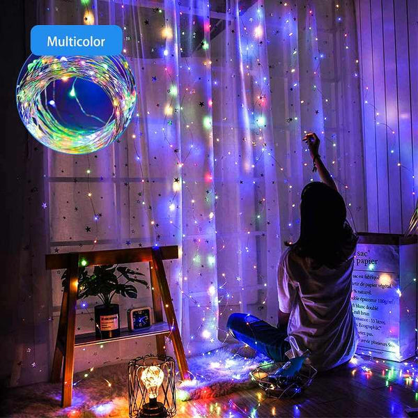 USB Operated 3 Meter Fairy Curtain Lights Multi