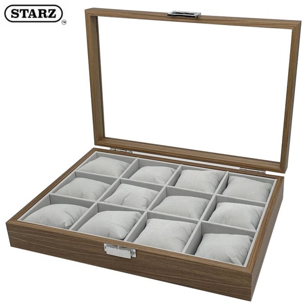 [ STARZ ] 12 Slots Soft Cushions Wooden Watch Jewelry Storage Box