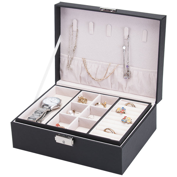 [ STARZ ] 1 Tier PU Jewelry Storage Box , Black