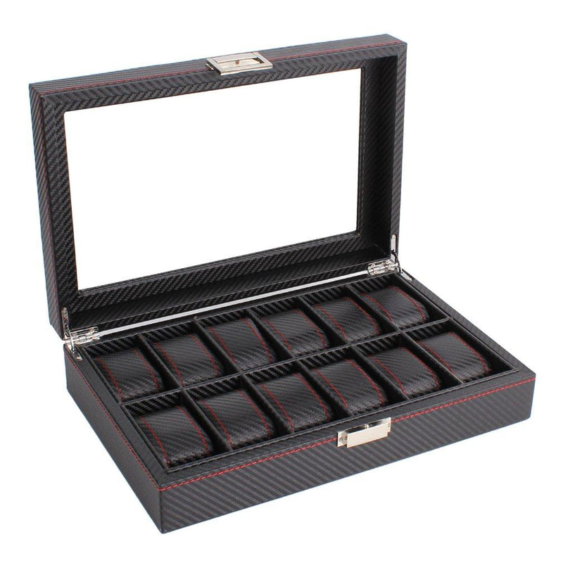 12 Slots Full Carbon Fiber Watch Storage Box