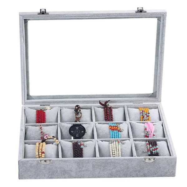 12 Slots Soft Pillows Watch Jewelry Storage Box