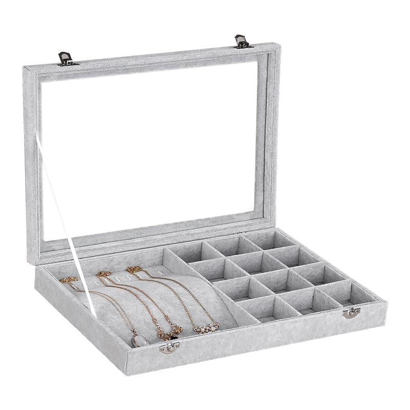 Velvet Jewelry Box - 2 in 1 (Series 2) with Glass Top