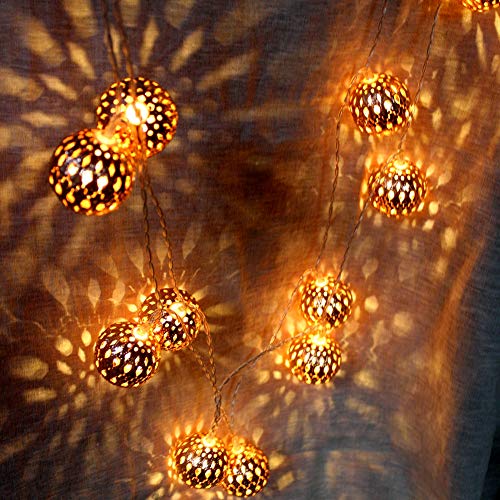 4 Meters 20 Rose Gold Balls (4cm) Battery Operated Fairy String Lights