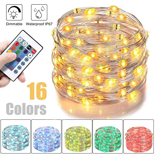 16 Colors 10 Meter 100 Led RGB Silver Wire USB Operated Remote Control