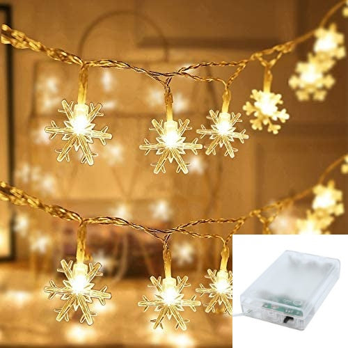 battery operated snow flake string light singapore 