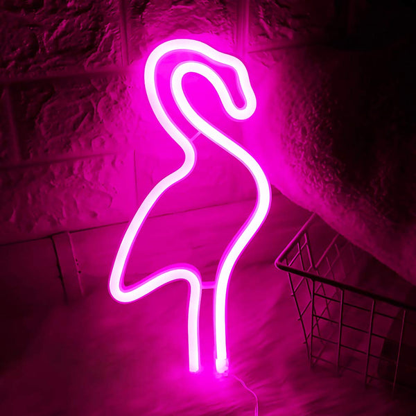 Flamingo Neon Light, Powered by USB / Battery Operated, Pink