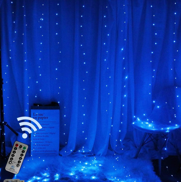 USB Operated 3 Meter x 3 Meter 300 Led Fairy Curtain Lights Blue