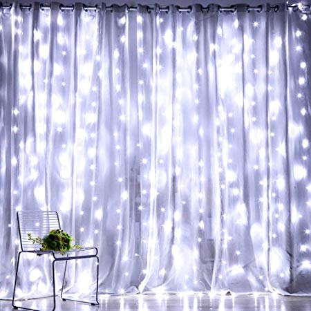 8 Modes 3 Meter x 2 Meter 240 Led Curtain Light Power Point Pure White.