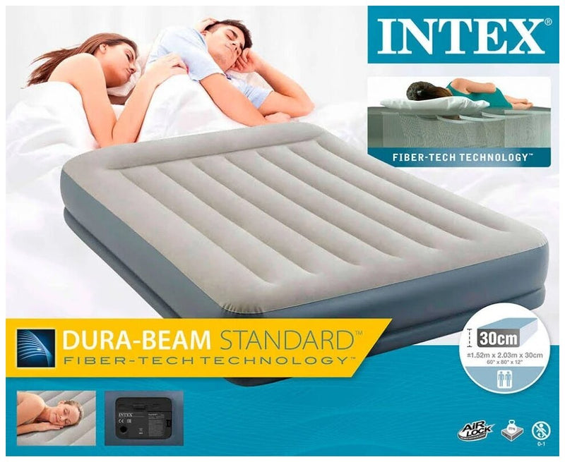 [ INTEX ] Durabeam Super Queen GRAY Built in Pump