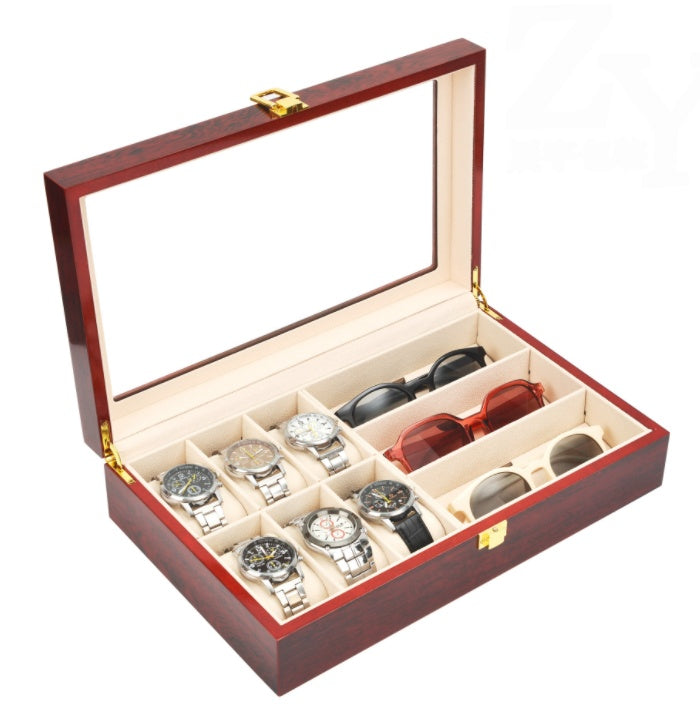 rose wood watch spectacles organizer box