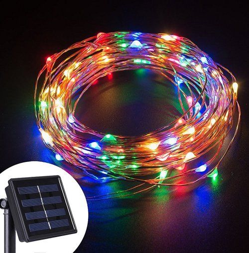 Solar Power 8 Modes 10 Meter 100 Led Copper Wire Multi