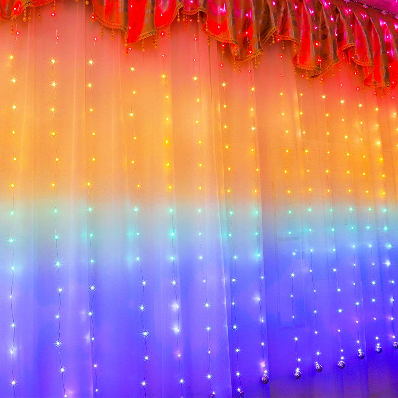 battery usb fairy curtain lights usb multi rainbow