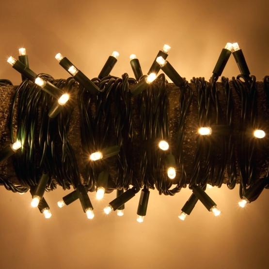 Christmas string lights black string warm