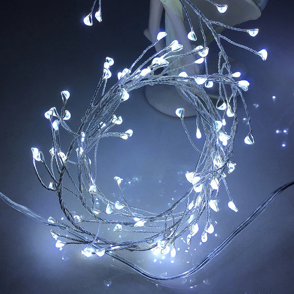 5 Meters 100 Led Fire Cracker Battery Operated Pure White