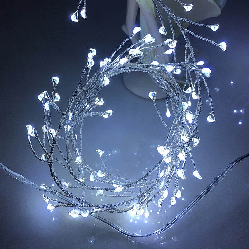 5 Meters 100 Led Fire Cracker Battery Operated Pure White