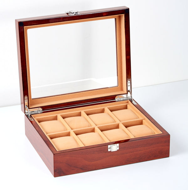 [ STARZ ] 8 Slots Wood Grain Red Wooden Watch Box