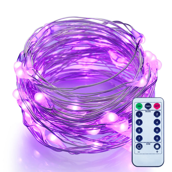10 Meters 100 Led USB Silver Wire with 8 Modes + Remote Control , Purple
