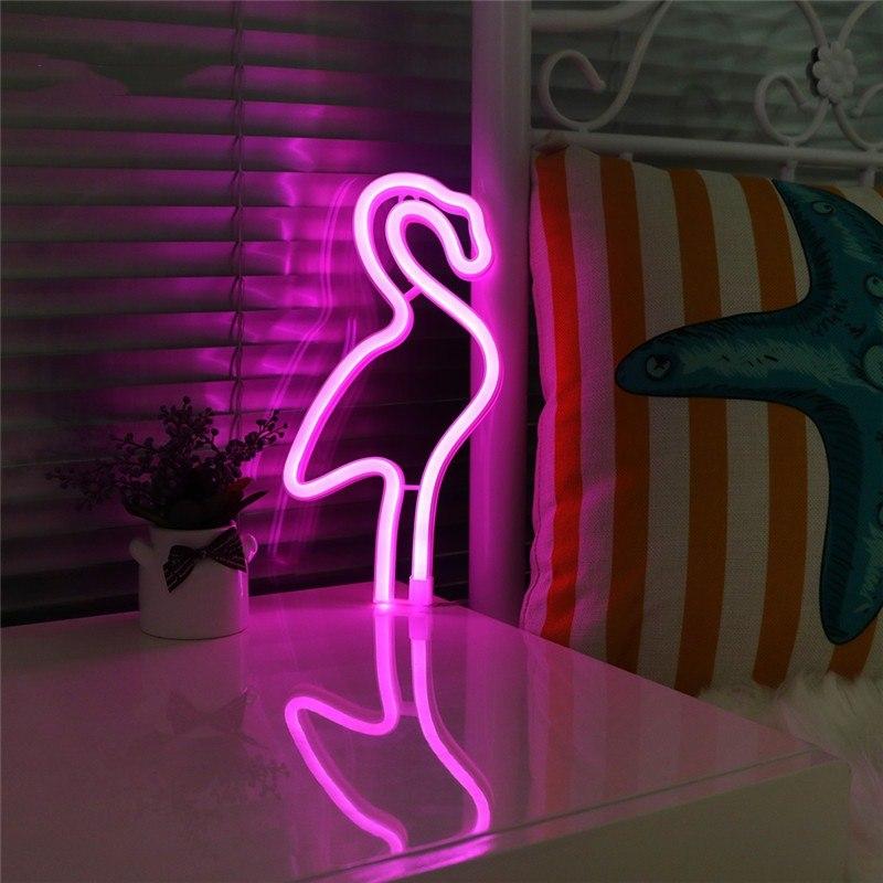Flamingo Neon Light, Powered by USB / Battery Operated, Pink
