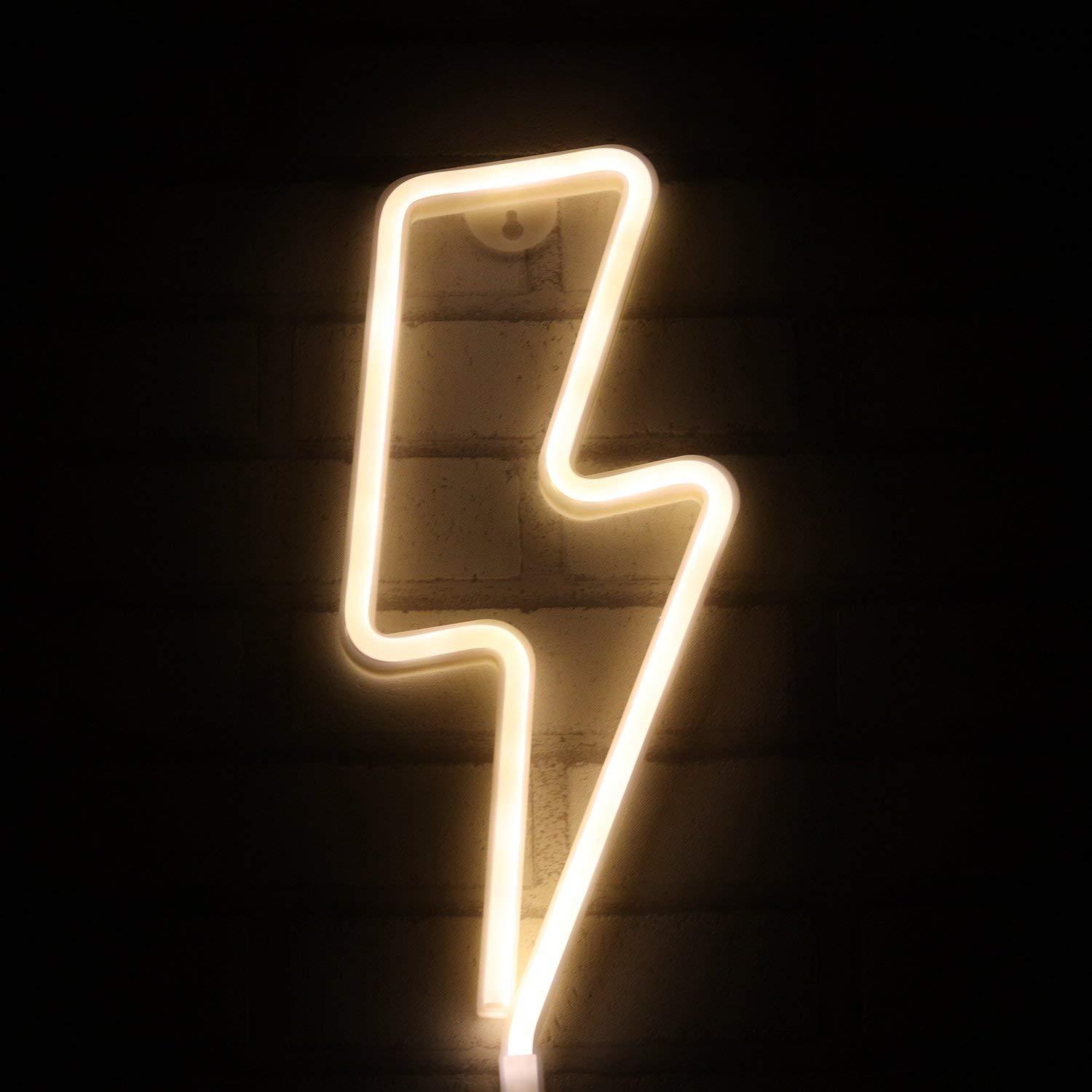 Thunder Neon Light, Powered by USB / Battery Operated, Warm White