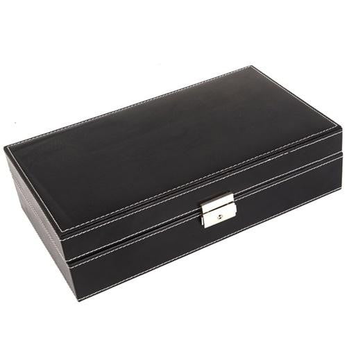 Elegant PU Leather Jewelry Organizer Case with Mirror