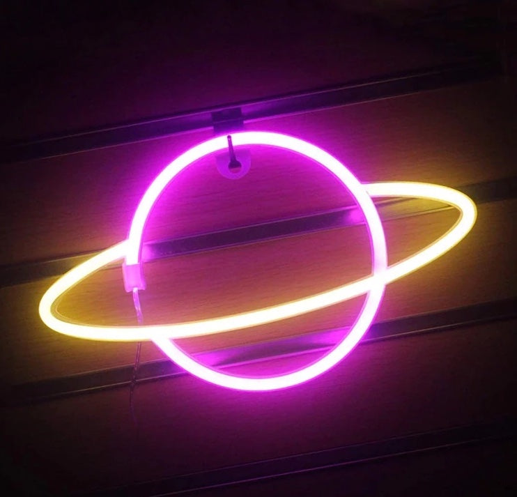 Planet Neon Light, Powered by USB / Battery Operated