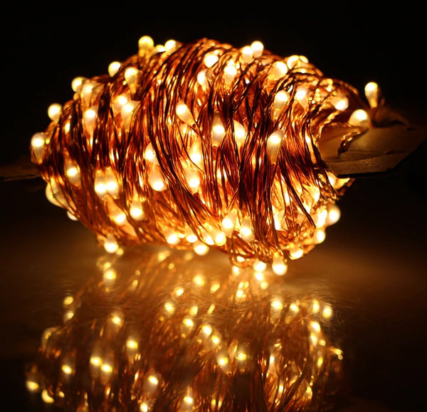 Power Point 10 Meter 100 Led Copper Wire Warm White 8 Modes