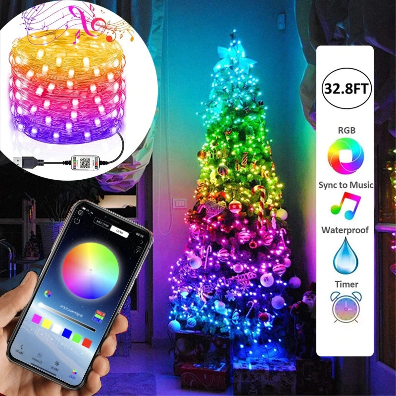 USB Bluetooth APP 10 Meter 100 Led Fairy String Light , 200 over Modes