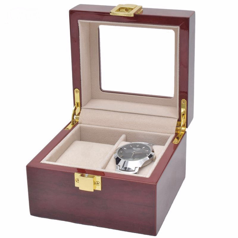 2 slots wooden watch box