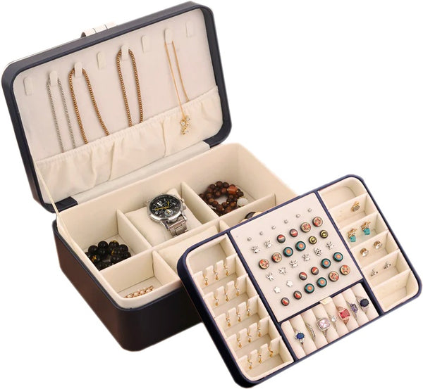 [ STARZ ] Diamond Twist PU Jewelry Storage Box , Blue