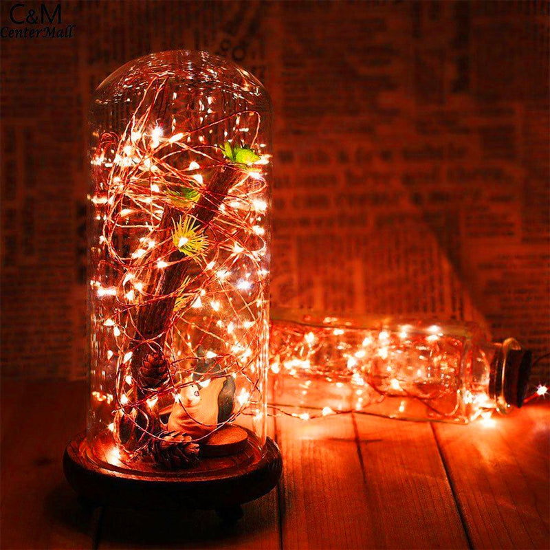10 Meters 100 Led USB Silver Wire with 8 Modes + Remote Control, Red