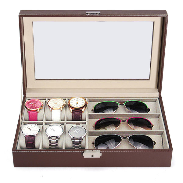 6 Slot Watch Spectacles Compartment Storage Box