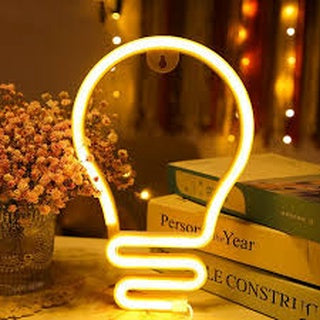 Light Bulb Neon Light, Powered by USB / Battery Operated, Warm White
