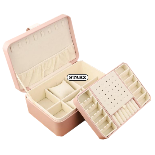 [ STARZ ] Diamond Twist PU Jewelry Storage Box , Pink