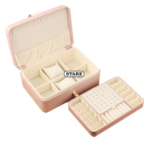[ STARZ ] Diamond Twist PU Jewelry Storage Box , Pink