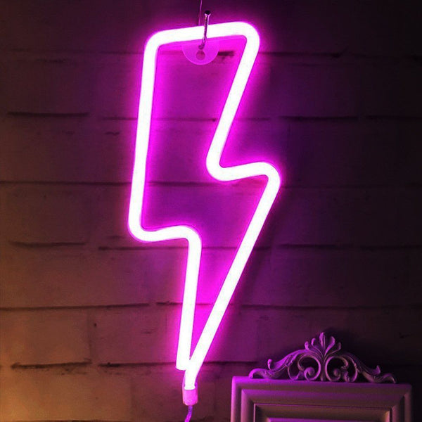 Thunder Neon Light, Powered by USB / Battery Operated, Pink