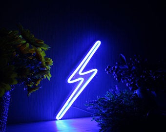 Thunder Neon LED Light, Powered by USB / Battery Operated, Blue