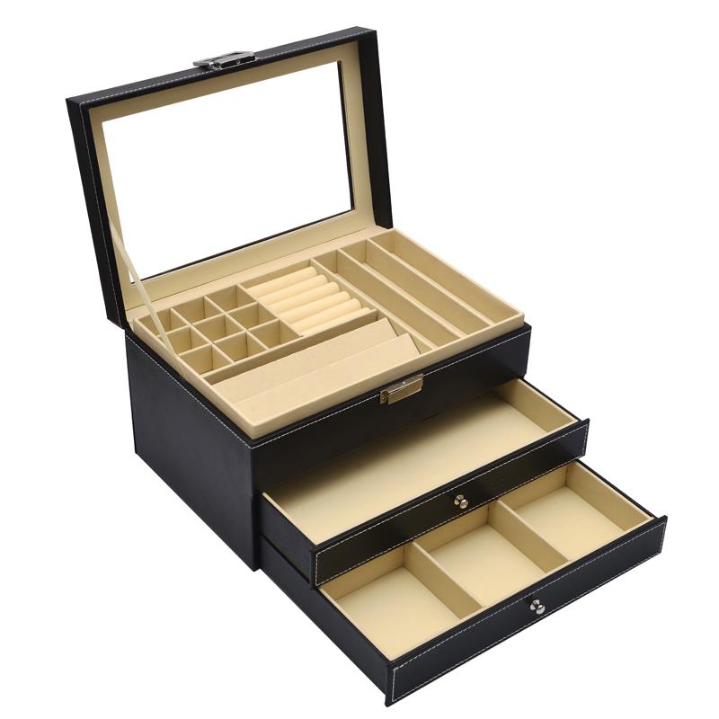 3 Tier Black 4 Drawers  -  Jewelry Storage Box Series 1