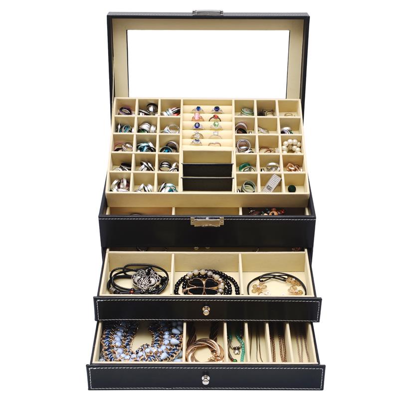 3 Tier Black 4 Drawers  - Jewelry Storage Box Series 2