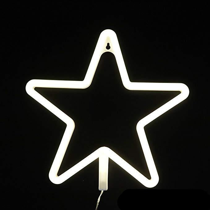 Stars Neon Light, Powered by USB / Battery Operated,Pure White